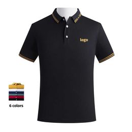 Men Polo T-shirt Customizable Golf Hombre Polos 50% Cotton Daily Smart Casual Clothing Summer Autumn Lapel Top Personalised