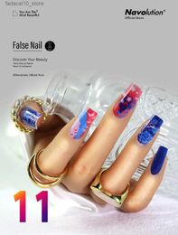 False Nails Navolution 24Pcs/Set DIY Manicure Wearable Fake Nails press on Detachable Finished Fingernails Ballet Square Head Almond Short Q240123