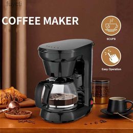 Coffee Makers 750ml Automatic Drip Coffee Maker High Capacity Italian Semiautomatic Coffee Machine Retro American Milk Tea Machine Coffee Pot YQ240122