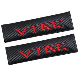Car Styling pads safety belt case Car Stickers for Honda VTEC Carbon Fibre Seat Belt Cover Shoulder Pads Car Styling 2pcslot9508221
