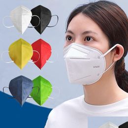 Designer Masks Face Mask Factory 95% Filter Activated Carbon Breathing Respirator 5 Layer Dustproof Men Women Colorf Facemask 12 Color Dhq0B