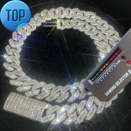 Horizon Iced Out Pass Diamond Tester Vvs Moissanite Jewelry Necklace Bracelet Women 10mm Cuban Link Chain Z5HW