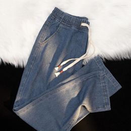 Men's Jeans Harem Men Pants Slim Fit Stretch Casual Denim Retro Blue Clothing Man Trousers Streetwear Kpop B260