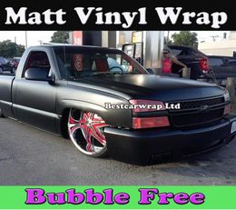 Black Matte Vinyl Car wrap Film with Air Bubble Matt Black Film Car Stickers Wrapping Size 15230m Roll 5x98ft5931572