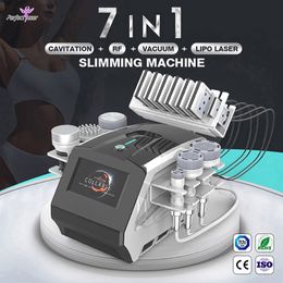 Newest 7 In 1 Cavitation Ultrasound Vacuum RF Body Slimming Machine Ultrasonic Lipo Cavitation Machine RF Fat Removal Machine