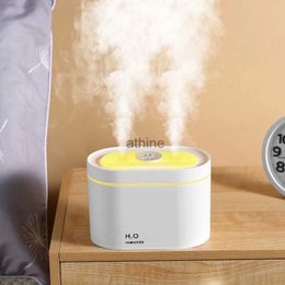 Humidifiers 800ml Double Nozzle Air Humidifier 2000mAh Wireless Aroma Essential Oil Diffuser USB Mist Maker Warm Night Light Home Fragrance YQ240122