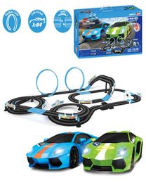 Racing Track Double Remote Control Car Electric Toy Car Interactive Track Autorama Circuit Voiture Railway Toy For Boy Children LJ1710708