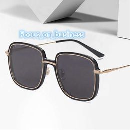 Custom Black Women Unisex Fashion Sunglasses 2022 Wholesale Big Frame Metal Sunglasses Shades Sun glasses