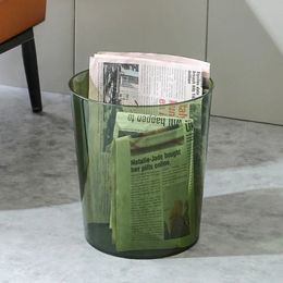 Luxury Transparent Trash Can Without Lid Garbage Bin Home Office Rubbish Nordic Container Waste Basket Kitchen Dustbin 240119