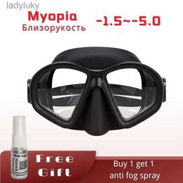 Diving Masks Kids Diving Mask Myopia For Girls Boys Teenage Free Goggles Tempered Glass Anti-fog Swimming snorkel dive maskL240122