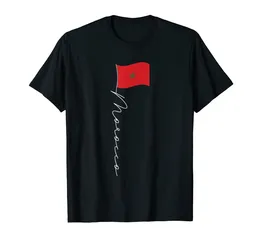 Men's T Shirts Cotton Morocco Signature Flag Pole Elegant Patriotic Moroccan T-Shirt Hip Hop MEN WOMEN UNISEX