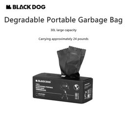 Carrier Black Dog Outdoor Degradable Portable Folding Camping Garbage Storage Plastic Bag Camping Barbecue Garbage 30L Capacity