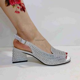 Sandals Fashionable Luxury Sandals Top Italian Designers 2023 Party Bright Diamond Uppers Summer Women's Shoes With High-heeled NigeriaJ240122