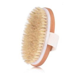 Bath Tools Accessories Dry Skin Body Soft Natural Bristle Brush Wooden Shower Spa Without Handle Drop Delivery Health Beauty Ot1Br