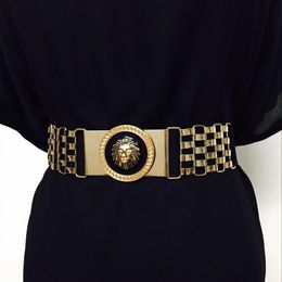 Designer Metal Bright Surface Hollow Chain Elastic Belt Twist Mirror Thin Female Womans with Box
