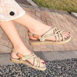 Sandals Women's Fashion Braided Rope Traditional Casual Style And Simple Creativity Women Summer Shoes 2024