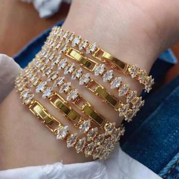 Bracelets 5Pcs Delicate Tennis Bracelet, Gold Cubic Zirconia Tennis Bracelet, Chic CZ Paved Minimalist Bracelet