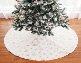 Merry Christmas Sequin Snowflake Christmas Tree Plush Skirt Silver Gold snowflake Tree Skirt Holiday Party Christmas Decoration Ho6263069