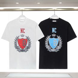 Paris Style Crown Vintage Print Tee Designer T shirt Spring Summer Casual Fashion Skateboard Men Women Tshirt 24ss 0122