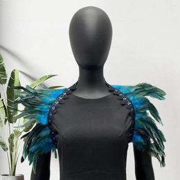 Scarves Adjustable Feather Shawl Shrug Cosplay Party Costume Scarf With Lace Decor For Stage Performance Body