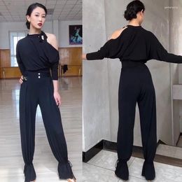 Stage Wear 2024 Modern Dance Costumes For Women Loose Bat Sleeve Top Latin Pants Women'S Training Suit Chacha Clothes DN15505
