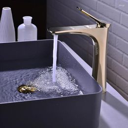 Bathroom Sink Faucets Original Design High Quality Brass Faucet Single Hole Gold Basin Mixer Tap Tall Fashion Copper