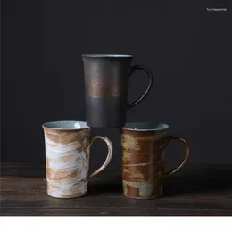 Mugs 350ml Chinese Retro Ceramic Mug Coffee Tea Opening Bona Cup With Handle Creative Milk Gift Porcelain