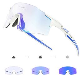 Outdoor Eyewear 2023 New Photochromic Red or Blue Bike Cycling Sunglasses Sports Man Cycling Glasses MTB Glasses Eyewear Outdoor Bicycle Goggles 240122