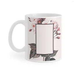 Mugs Pink Rectangle Flowers Coffee Cups Milk Tea Mug The 1975 Logo Floral Matty Healy