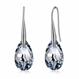 Earrings smvp New 925 sterling silver 100% Original Crystals From Swarovskis Swan Crystal Earrings Woman Party Wedding Jewelry