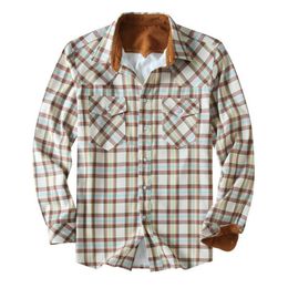 European And American Men's Chequered Shirt, New Printed Long Sleeved Lapel Single Breasted Loose Multicoloured Shirt