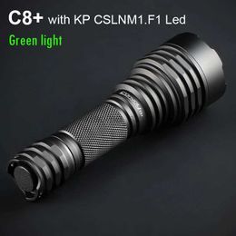 Flashlights Convoy C8 Plus Flashlight with KP CSLNM1.F1 Green Light Linterna Led Tactical Lamp Hunting EDC 18650 Flash Torch Work Latarka 240122
