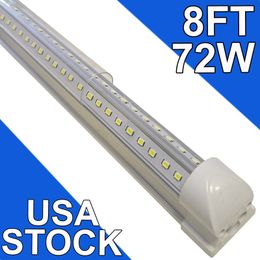 8Ft Led Shop Lights,8 Feet 8' V Shape Integrated LED Tube Light,72W 7200lm Clear Cover Linkable Surface Mount Lamp,Replace T8 T10 T12 Fluorescent Light usastock