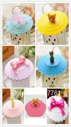 10 piecelot Sweet cartoon style Silicone Anti Skid Water leak Cup Cover coffee Mug cap Cup Lid4428429