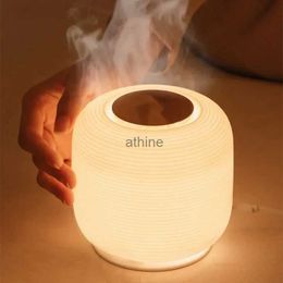 Humidifiers 300ml Ultrasonic Air Humidifier Quiet Essential Oil Aroma Diffuser Home Cool Mist Maker Humidifier with Night Light YQ240122