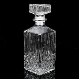 800ml Diamond Glass Bottle Pourer Vintage Liquor Whiskey Crystal Drink Decanter Carafe Bar 240122