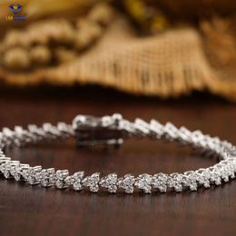 2.82 Ct Round Brilliant Cut Diamond 18k White Gold Bracelet Cvd/hpht Diamond Lab Stone Jewelry