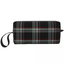 Cosmetic Bags Recaros Black Tartan Scotch Irish Plaid Makeup Men Bag Fashion Waterproof Pouch For Purse Storage