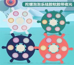 Luminous Novelty Push Bubble Fingertip Spinner Gyro Dimmer Toys Sensory Anti Stress Hand Spinner for Children Audlt Gift Toy5216119