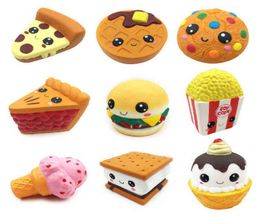 New Fashion Jumbo Cute corn Cake Hamburger Squishy Slow Rising Squeeze Toy Scented Stress Relief for Kid Fun Gift Toy Y12109027286