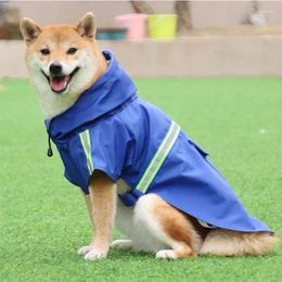 Dog Apparel Lightweight And Portable Fashion Pet Raincoat Poncho Reflective Outdoor Big Clothes Supplies S-5XL