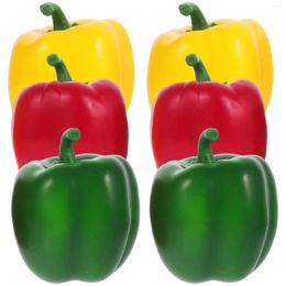 Party Decoration 6pcs Fake Pepper Model Artificial Sweet Pography Prop Vegetable