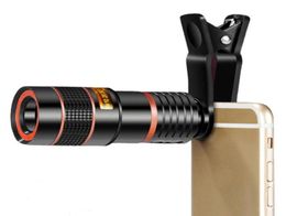 Universal Clip 8X 12X Zoom Cell Phone Telescope Lens Telepo External Smartphone Camera Lens For iPhone Samsung Huawei PDA158u666431378616