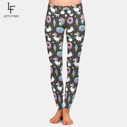 Capris New Fashion Unicorn Women High Waist Leggings 3d Printed Rainbow Star Cat Donuts Fitness Legging Sexy Woman Elasticity Pants