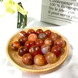 Natural Gemstone Red Agate Figurines Carnelian Sphere Crystal Ball Reiki Globe Home Decor Decorative Objects & Figurines