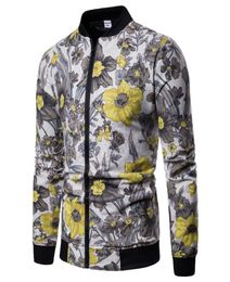 2020 Spring jacket men Africa folkcustom fashion flower pilot zipper linen long sleeves Baseball uniform new tops5290244