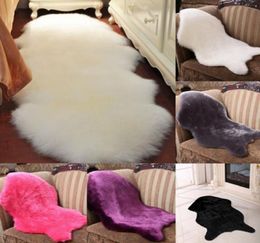 5 Colours Wool Sheepskin Rug Chair Cover Warm Hairy Carpet Seat Pad Plain Carpets8548031