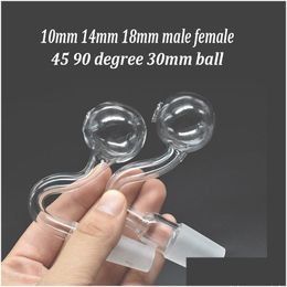 Smoking Pipes Glass Oil Burner Pipe Thickness 10Mm 14Mm 18Mm Male Female For Rigs Water 30Mm Diameter Of The Ball Drop Delivery Home G Otqq8