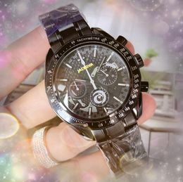 President Automatic Movement Watch Big Dial Calendar Men Clock Quartz Premium Stainless Steel No-Timing Waterproof Analog Casual Chain Bracelet Wristwatch Gifts