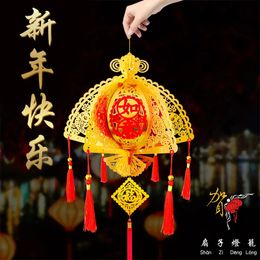 Chinese Lanterns Red Gold Spring Festival Lantern 2024 Year Decor for Party Indoor Supplie Outdoor Ornament 240119